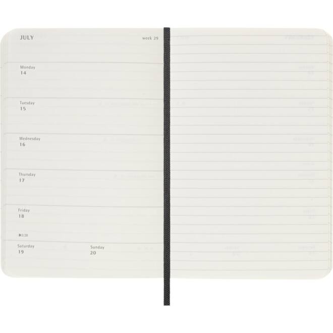 Agenda 2024/2025 Moleskine 18M Planner Weekly 7dagen/1pagina pocket sc black
