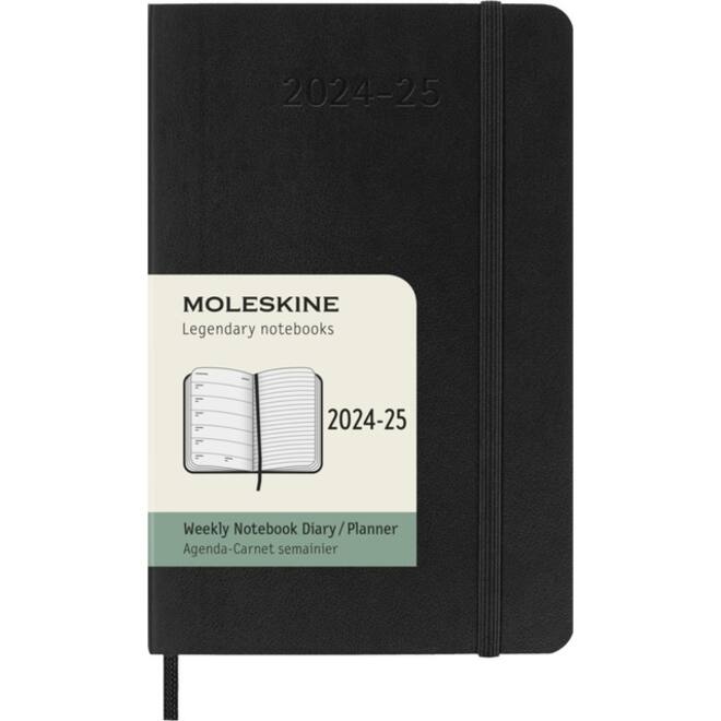 Agenda 2024/2025 Moleskine 18M Planner Weekly 7dagen/1pagina pocket sc black