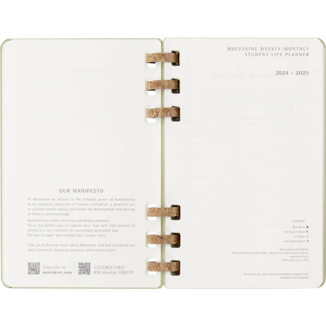 Agenda 2024/2025 Moleskine 12M Academic planner 7dagen/2pagina's large hc crush kiwi