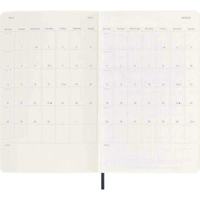Agenda 2024/2025 Moleskine 18M Planner Weekly 7dagen/1pagina large sc sapphire blue