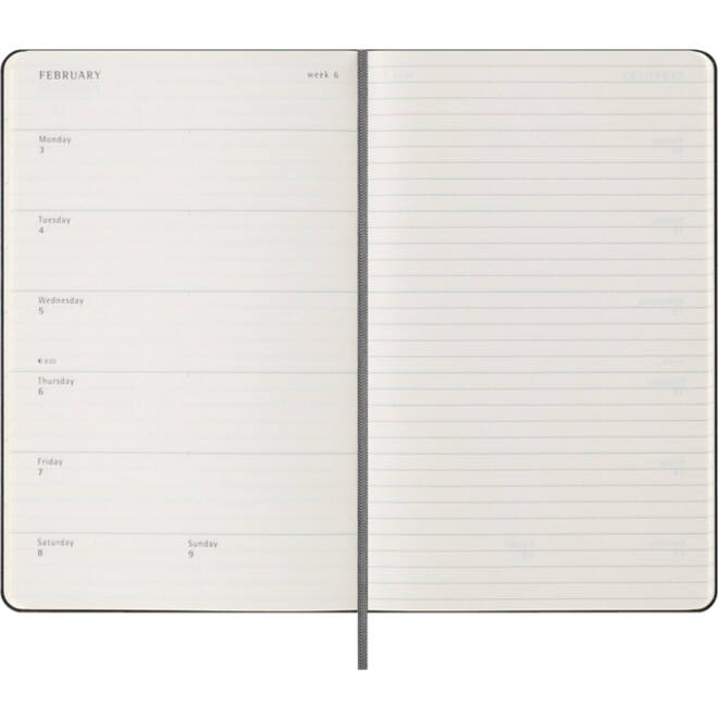 Agenda 2024/2025 Moleskine 18M Planner Weekly 7dagen/1pagina large hc black