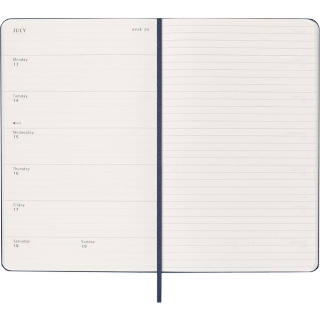 Agenda 2025 Moleskine 12M Planner Weekly 7dagen/1pagina large hc sapphire blue