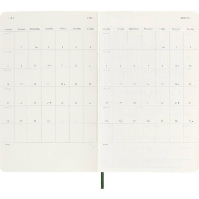 Agenda 2025 Moleskine 12M Planner Weekly 7dagen/1pagina large sc myrtle green