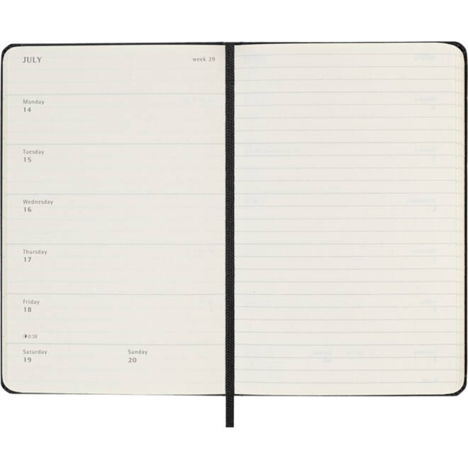 Agenda 2024/2025 Moleskine 18M Planner Weekly 7dagen/1pagina pocket hc black