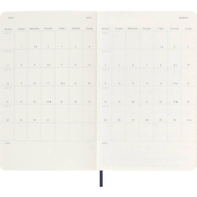 Agenda 2025 Moleskine 12M Planner Weekly 7dagen/1pagina large sc sapphire blue