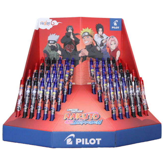 Rollerpen PILOT friXion clicker Naruto medium 3 kleuren assorti