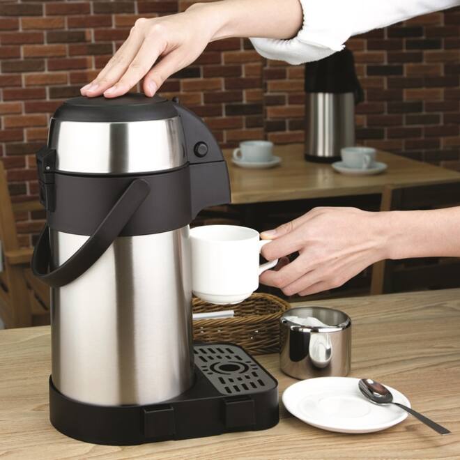 Thermoskan Olympia met pomp 2.5 liter rvs