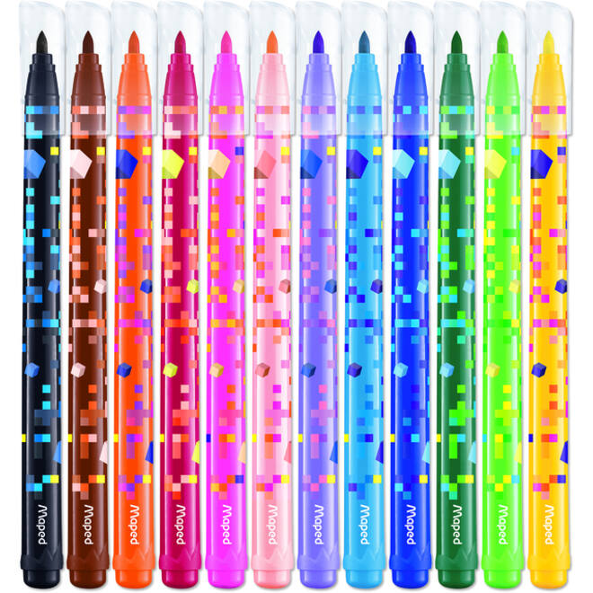 Viltstift Maped Pixel Party set à 12 kleuren