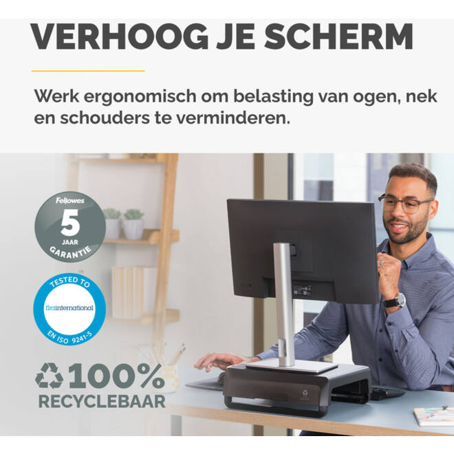 Monitorstandaard Fellowes Breyta zwart