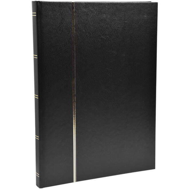 Postzegelalbum Exacompta 22.5x30.5cm 48 zwarte pagina's zwart