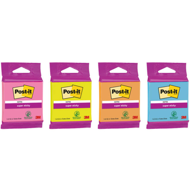 Memoblok 3M Post-it 6920 SS 76x76mm ass. kleur