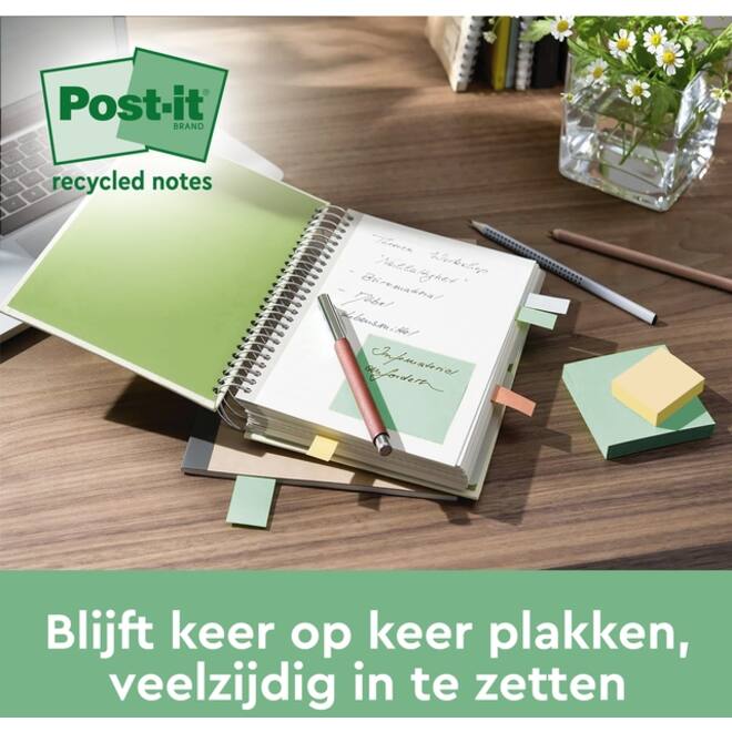 Memoblok 3M Post-it 654 RSSCOL 76x76mm assorti kleur 3+1 gratis