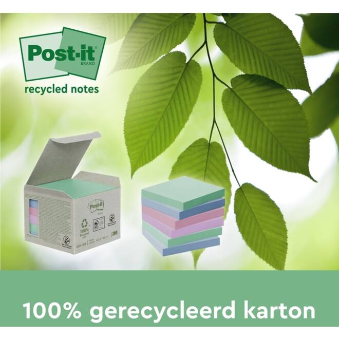 Memoblok 3M Post-it 654 RSSCOL 76x76mm assorti kleur 3+1 gratis