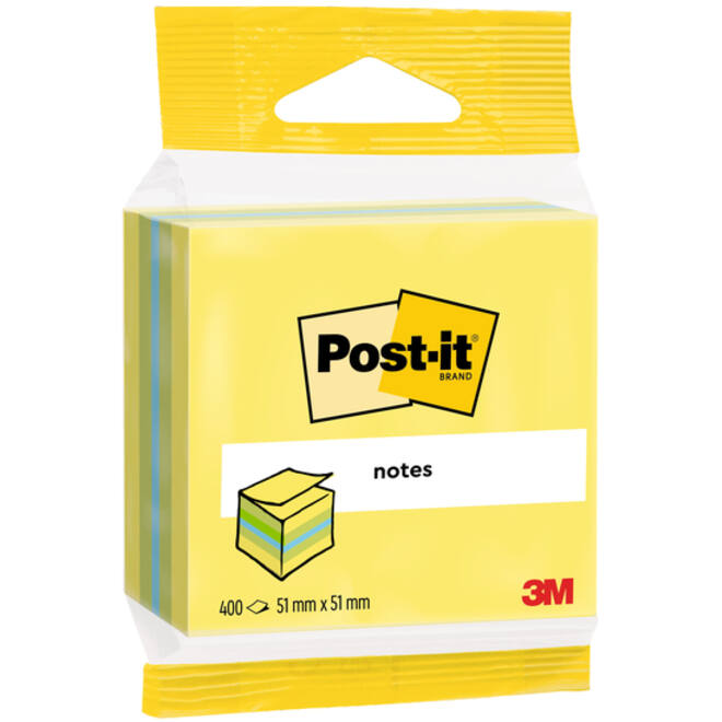 Memoblok 3M Post-it 2012L 51x51mm kubus ass kleur