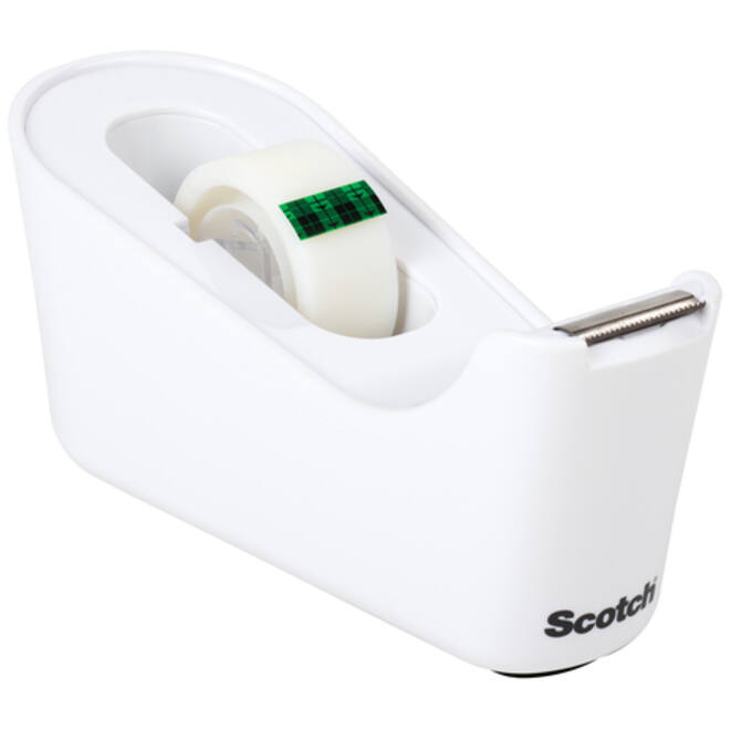 Plakbandhouder Scotch C18 wit + 1rol magic tape 19mmx33m