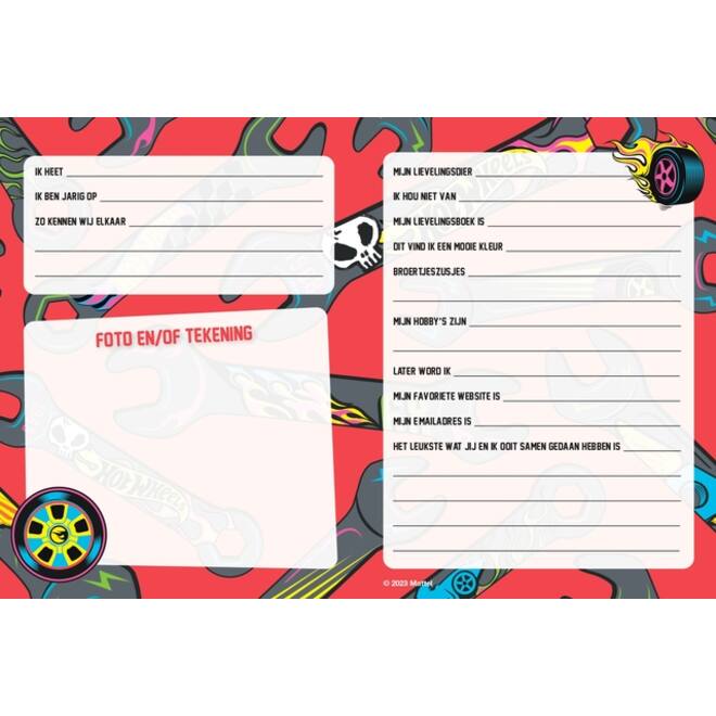 Vriendenboek Interstat Hot Wheels