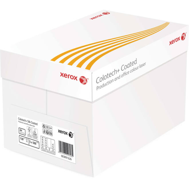 Laserpapier Xerox Colotech+ silk coated A4 130gr wit 500vel