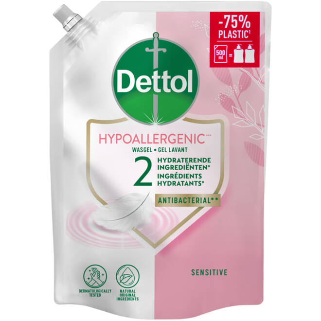 Handzeep Dettol Sensitive antibacterieël 500ml refill