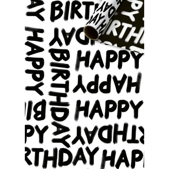 Inpakpapier Stewo Happy Birthday 200x70cm assorti