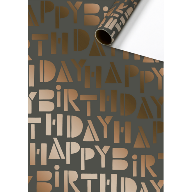 Inpakpapier Stewo Happy Birthday 200x70cm assorti