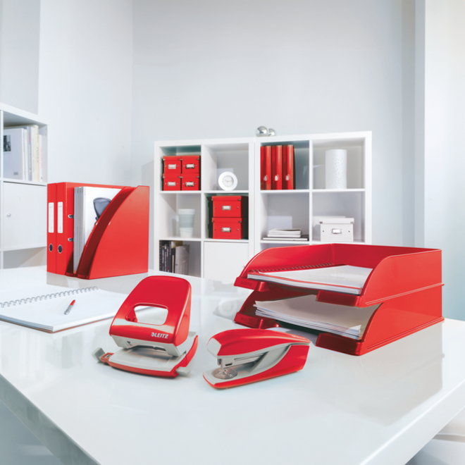 Ringband Leitz WOW A4 maxi 2-rings D-mechaniek 40mm rood