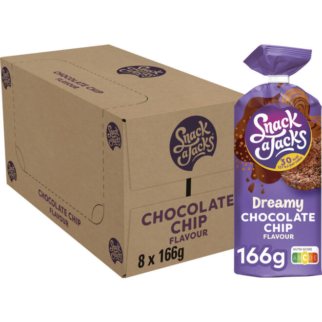Rijstwafel Snack-a-Jacks chocololate chip pak 166 gram