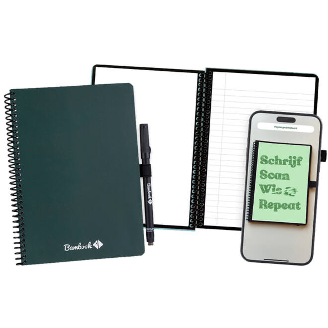 Notitieboek Bambook Original Forest A5 lijn 40 pagina's uitwisbaar