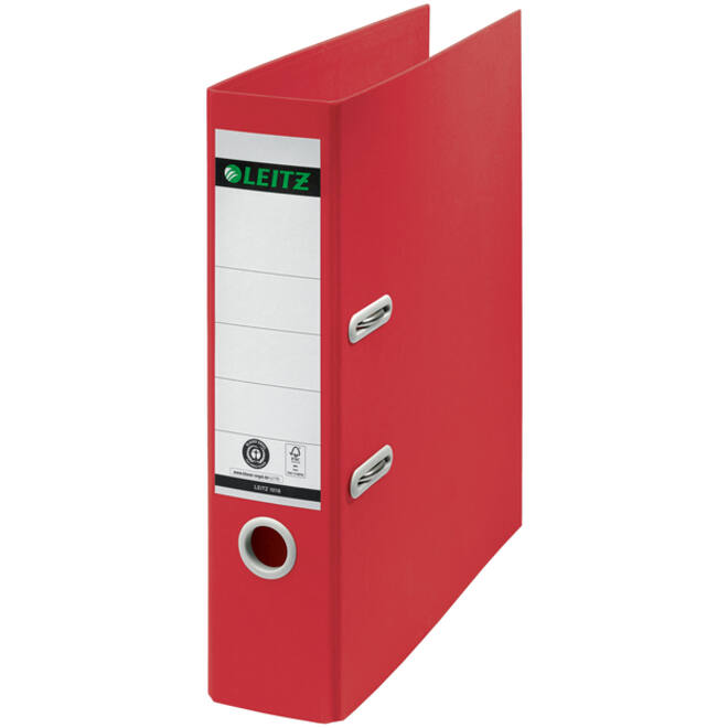 Ordner Leitz 180° Recycle 80 mm karton A4 rood