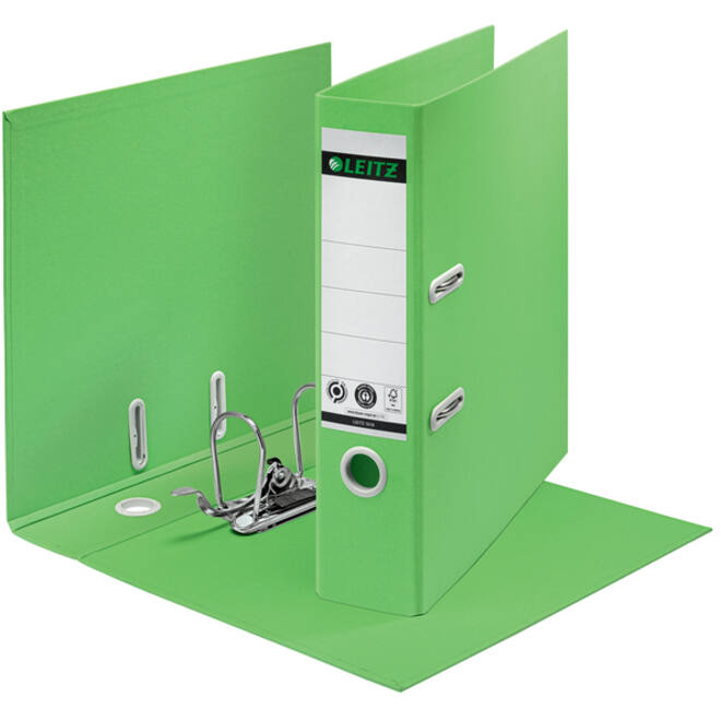 Ordner Leitz 180° Recycle 80 mm karton A4 groen