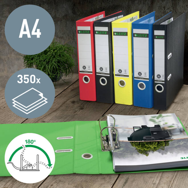 Ordner Leitz 180° Recycle 55 mm karton A4 rood