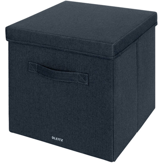 Opbergdoos Leitz gestoffeerd met deksel 330x325x380mm grijs 2 st