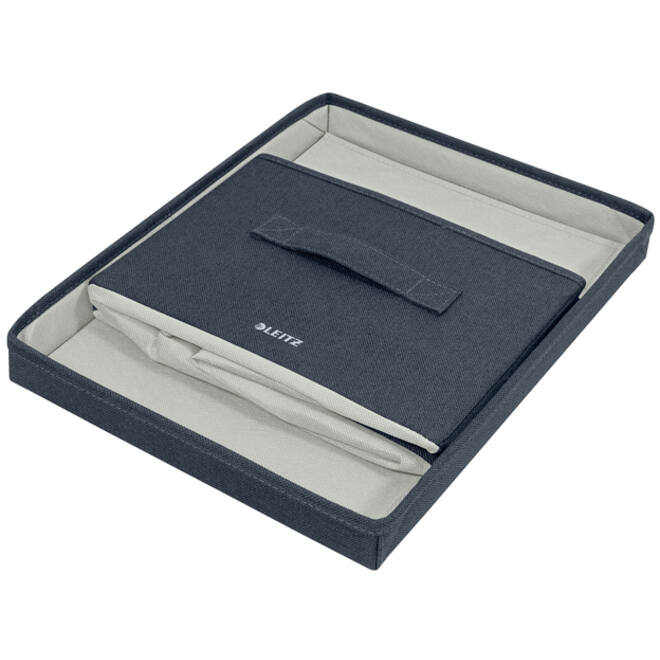 Opbergdoos Leitz gestoffeerd met deksel 285x203x380mm grijs 2 st