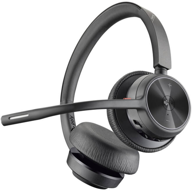 Headset HP POLY Voyager 4320-M met BT700 dongle en oplaadstatief