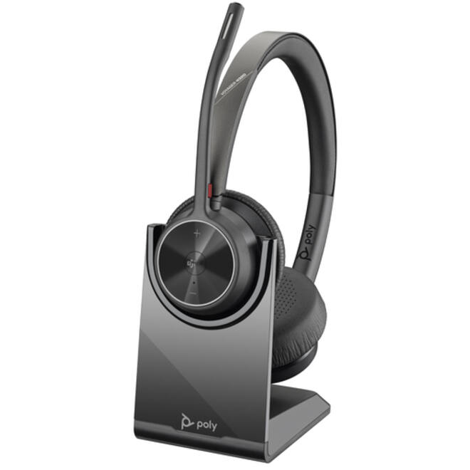Headset HP POLY Voyager 4320-M met BT700 dongle en oplaadstatief