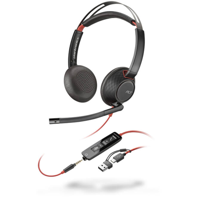 Headset HP POLY Blackwire 5220 Stereo USB-C met 3.5 mm plug