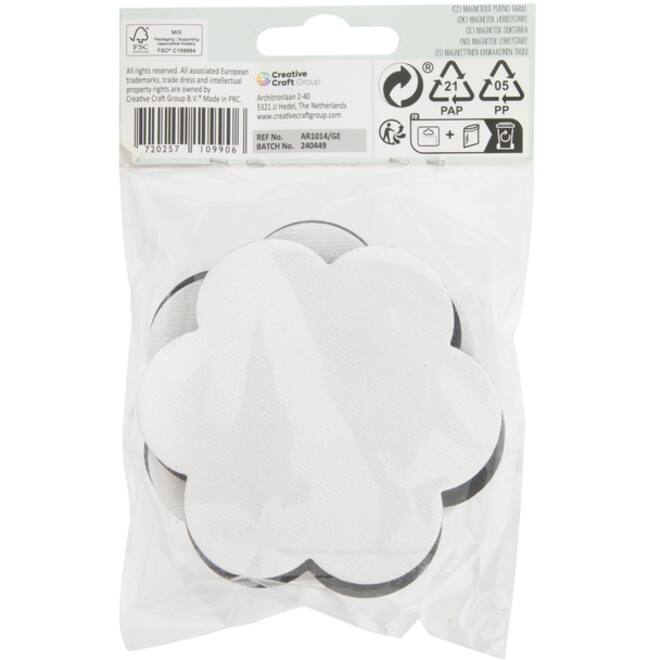 Canvas Nassau fine art ster en bloem 7,5cm magnetisch 4 stuks