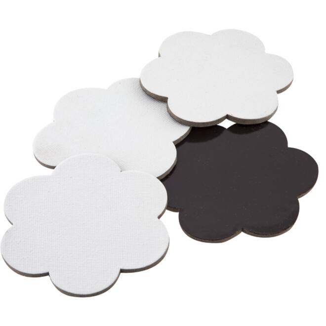 Canvas Nassau fine art ster en bloem 7,5cm magnetisch 4 stuks