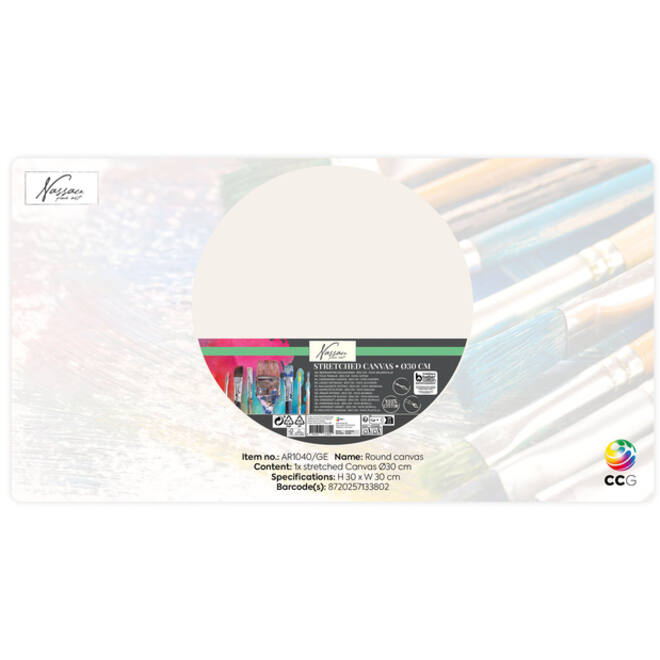 Canvas Nassau fine art rond 30cm 100% katoen