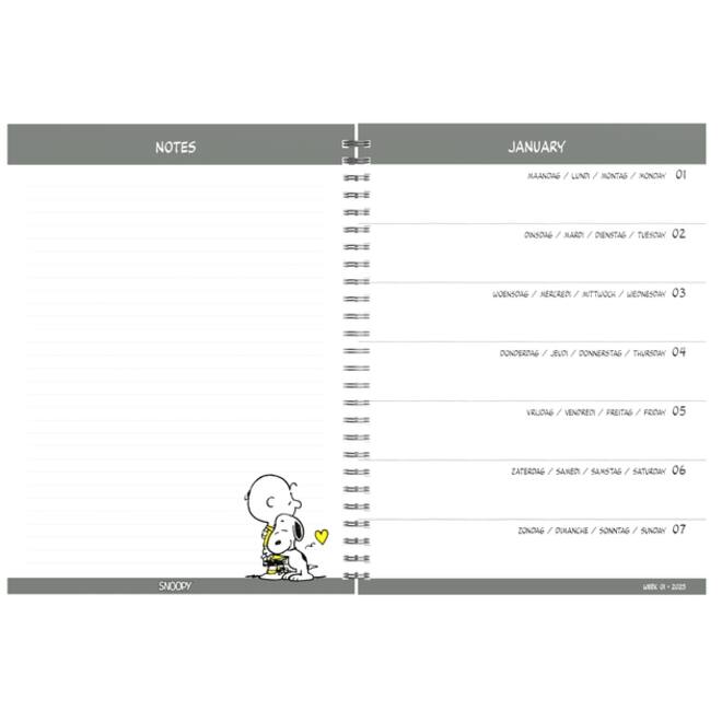 Agenda 2025 Lannoo bureau Peanuts 7dagen/2pagina's