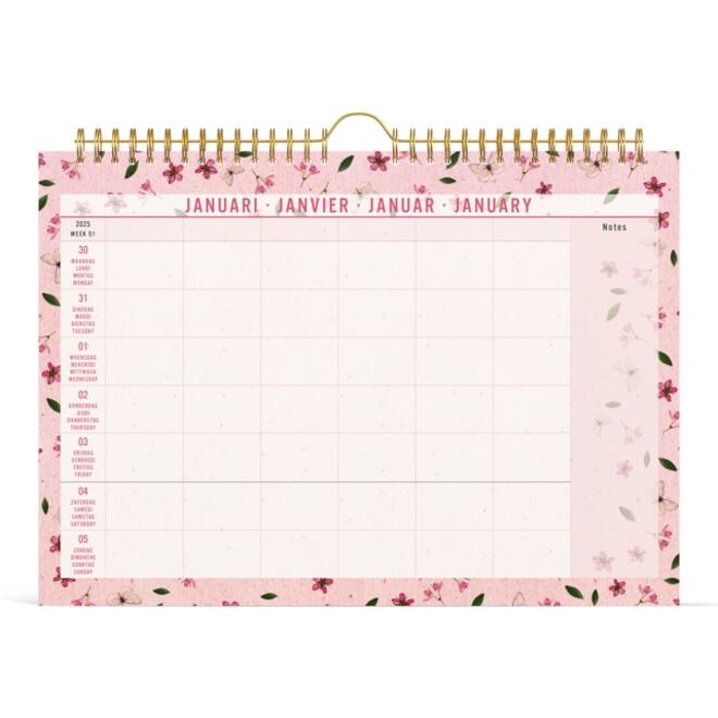 Familiekalender 2025 Lannoo 310x220 Flowers Bouquet 7dagen/1pagina