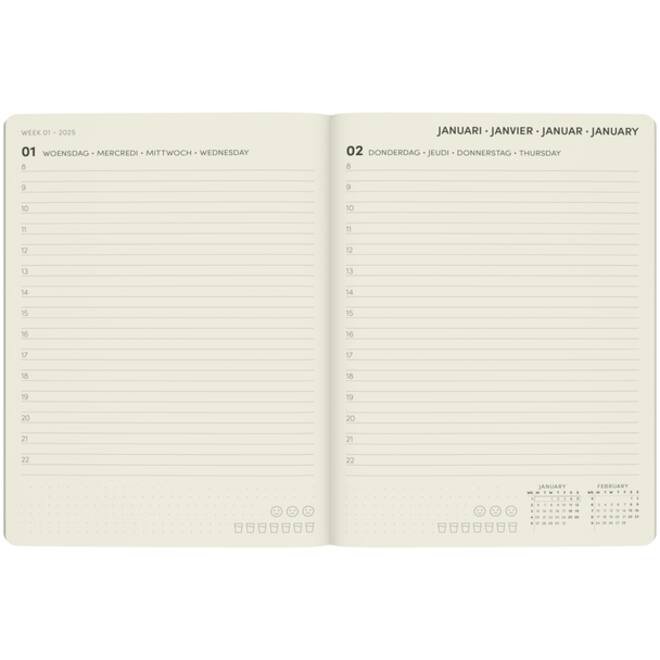 Agenda 2025 Lannoo A5 QC Colour 1dag/1pagina