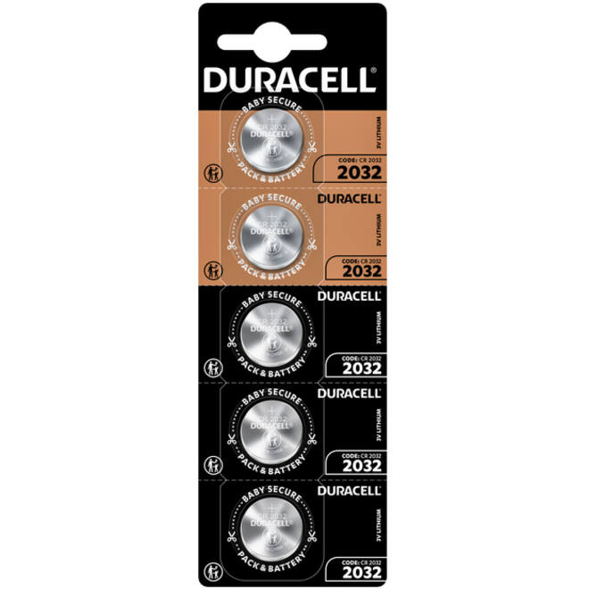 Batterij Duracell knoopcel CR2032 lithium