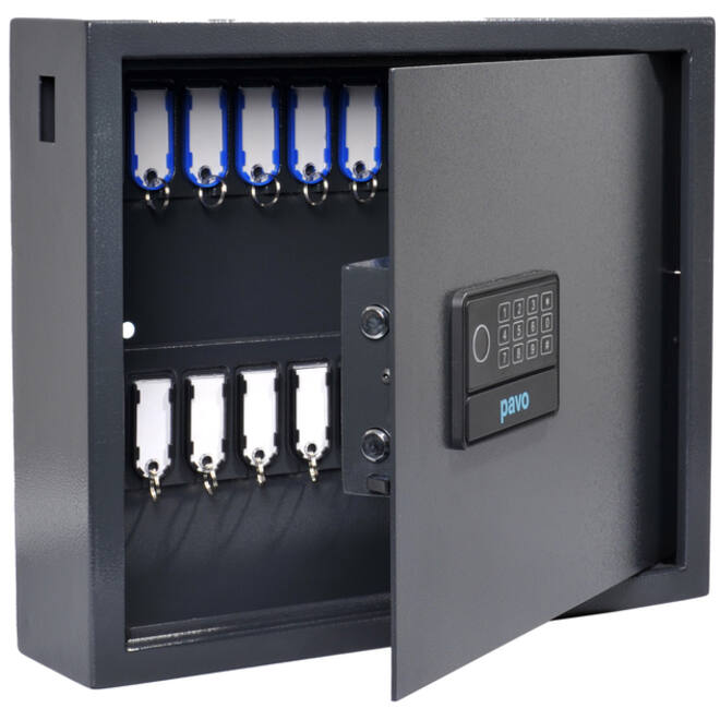 Sleutelkast Pavo high security magnetisch met fingerprintslot 20 haken 350x410x100mm