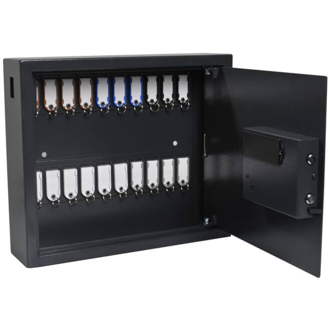 Sleutelkast Pavo high security magnetisch met fingerprintslot 20 haken 350x410x100mm