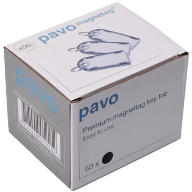 Sleutellabel Pavo magnetisch 50st zwart