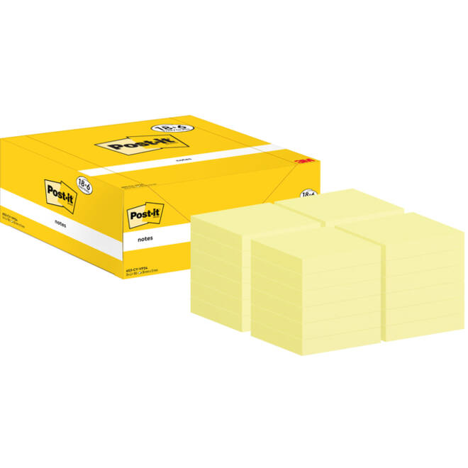 Memoblok 3M Post-it 653-CY 38mmx51mm geel voordeelpak