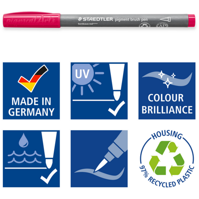Brushpen Staedtler PigmentArts set à 24 kleuren