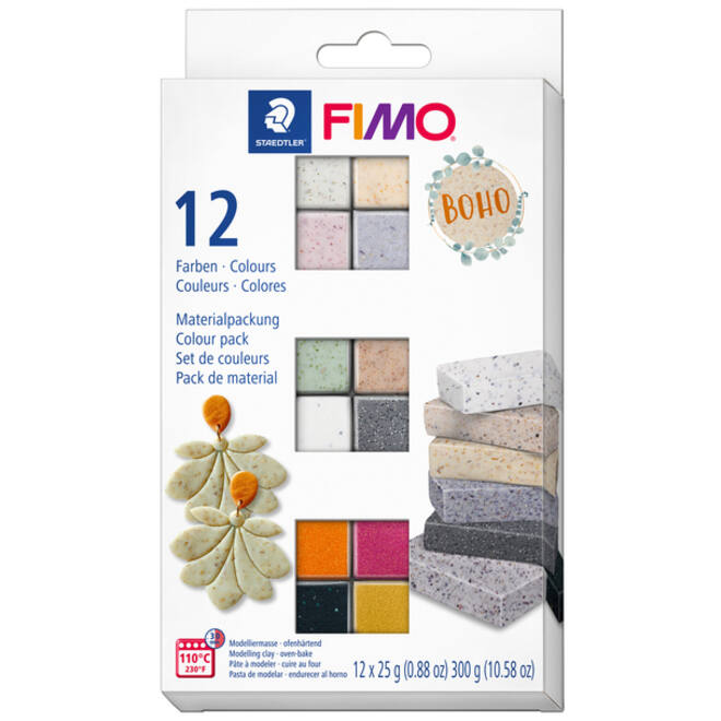Klei Fimo effect colour pak à 12 Boho kleuren