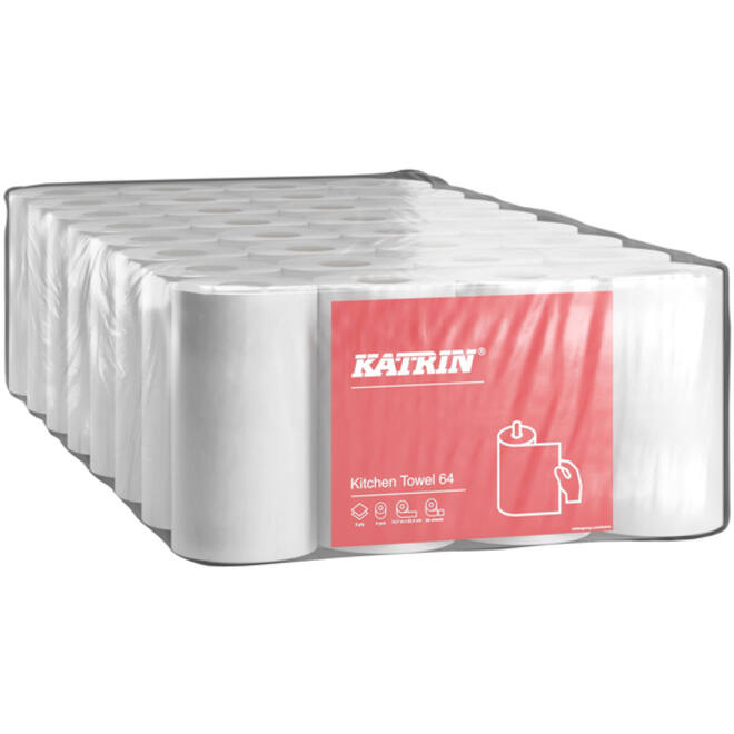 Keukenrol Katrin 2-laags wit 4 rollen 87075