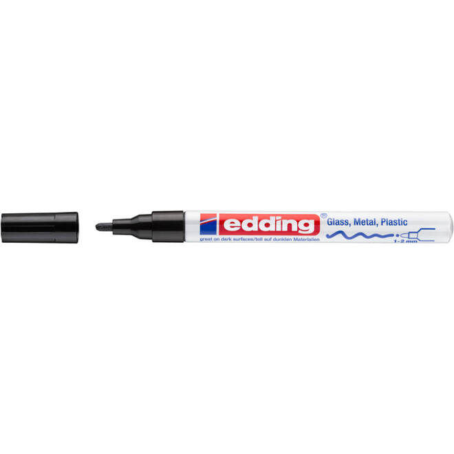 Viltstift edding 751 lakmarker creatief rond 1-2mm zwart